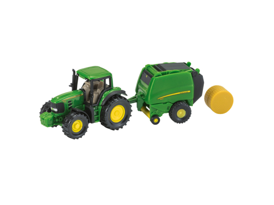 John Deere Traktor mit Ballenpresse