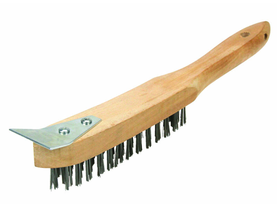 Brosse métallique robuste avec grattoir