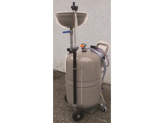 Dispositif d'aspiration d'huile mobile, 80l, avec entonnoir, pneumatique, environ 2l/min