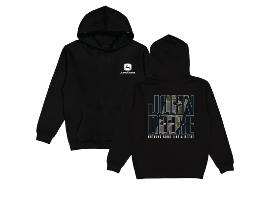 Felpa nera mimetica con cappuccio