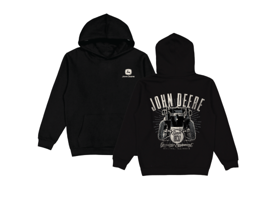 Felpa con cappuccio John Deere, nera