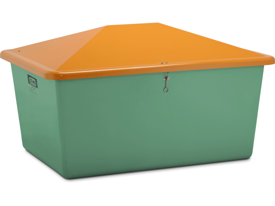 Contenitore per graniglia 1500 l, verde/arancione senza scivolo