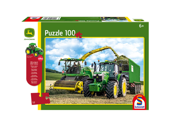 Puzzle John Deere Traktor 6195M + SIKU Traktor