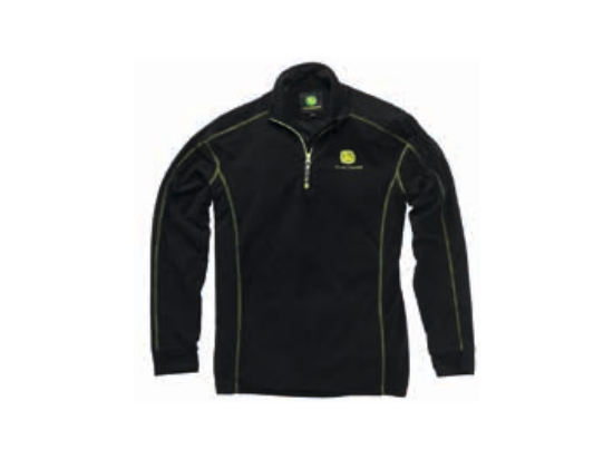 Black Fleece Pullover with Zip