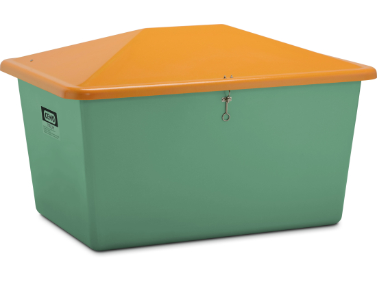 Contenitore per graniglia 1100 l, verde/arancione, senza scivolo
