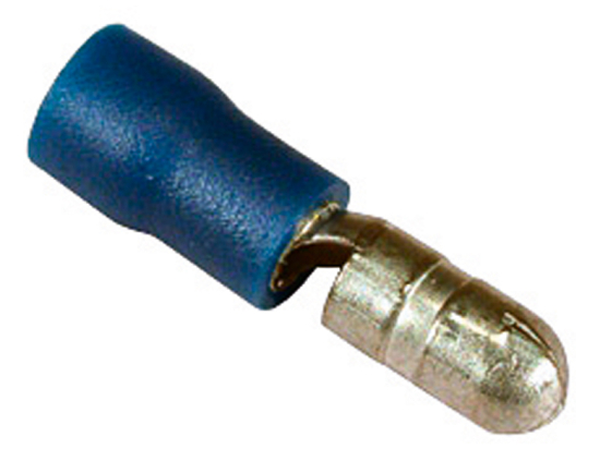Blauer Rundstecker-Stiftkontakt („Bullet“), 5 mm