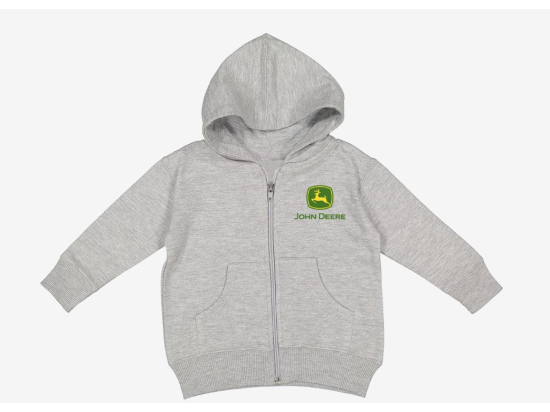 Felpa per bambini John Deere in pile con cappuccio e zip