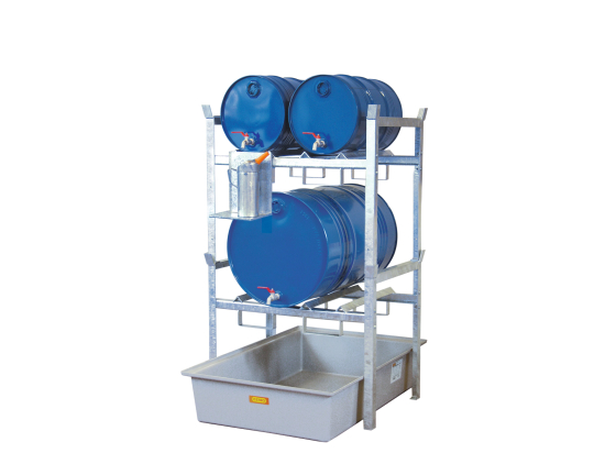 Rack per fusti tipo 400 con supporto per 2 fusti e vassoio di raccolta***