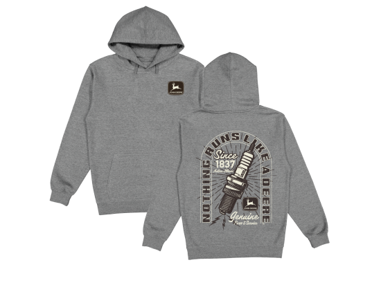 John Deere Kapuzensweatshirt, grau