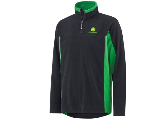 Giacca da campo in pile John Deere con zip corta