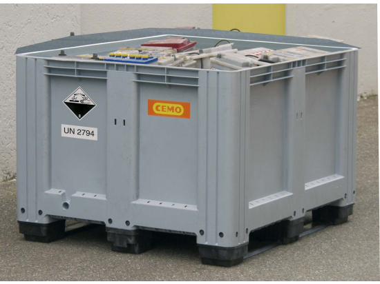 Bac de récupération des batteries 610 L, gris ****