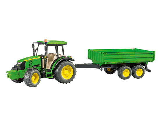 John Deere Traktor 5115M mit Bordwandanhänger