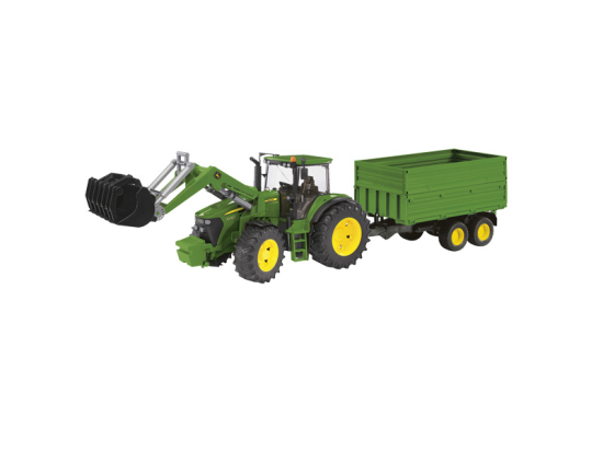 John Deere Traktor 7930 mit Frontlader und Tandemachs-TransportanhÃ¤nger