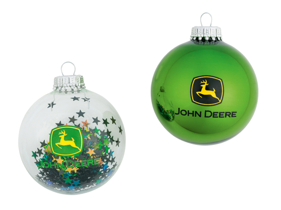John Deere Christmas baubles (green/transparent)