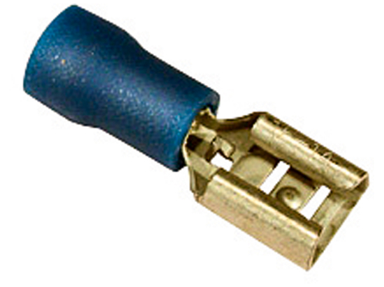 Blaue Flachsteckhülse, 6,4 mm