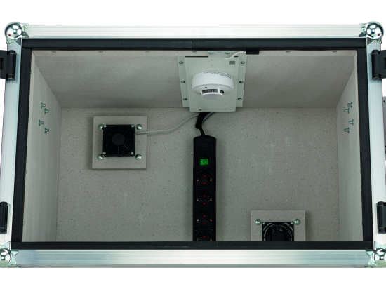 Armoire de charge de batterie PREMIUM avec alarme, coupure de courant en cas de dégagement de fumée, détecteur de fumée avec sortie flottante pour signal d'alarme