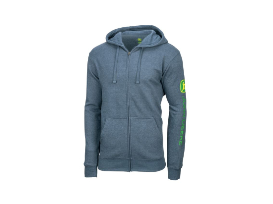 Felpa in pile con cappuccio e zip John Deere