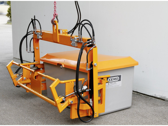 Cadre de chargement, hydraulique, basculant pour bac à sable 400 L