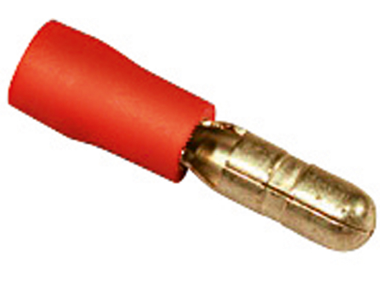 4 mm. Roter Rundstecker-Stiftkontakt