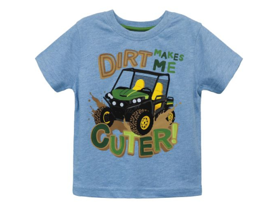 T-shirt per bambini \"Dirt makes me cuter\" (Lo sporco mi rende più carino)