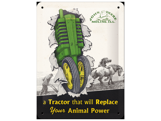 Targa in lamiera Tractor Power da 15 x 20 cm