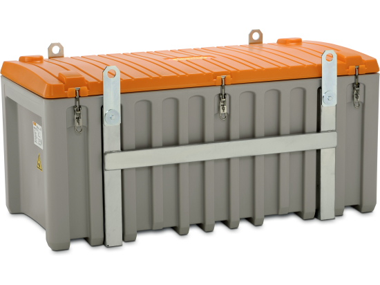 CEMbox 750L, gris/orange avec grues
