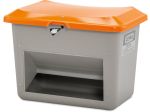 GRP Grit container Plus3, 200 l, grey/orange, with chute