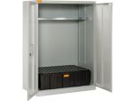 Fassschrank mit EURO-PE-Auffangwanne 250/2 und PE-Rost