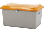 Bac à sable Plus3 en PRV, 400 l, gris/orange, sans goulotte