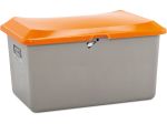 GRP Grit container Plus3, 400 l, grey/orange, without chute