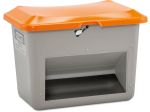 GRP Grit container Plus3, 200 l, grey/orange, with chute