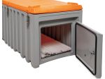 CEMbox 750L, grey/orange with side door 50 x 45 cm
