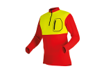 Zip-neck shirt long-sleeved, color red/yellow