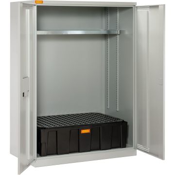 Fassschrank mit EURO-PE-Auffangwanne 250/2 und PE-Rost CEM-11571