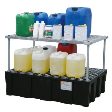 Unité de base du système d'étagères à bidons pour la palette à bacs en PE 250/2 **** CEM-8523