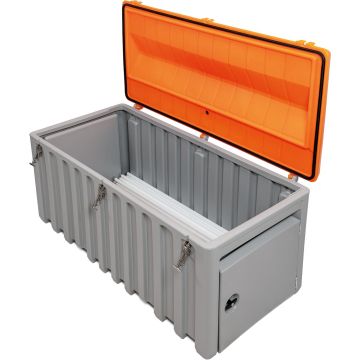 CEMbox 750L, gris/orange avec porte latérale 50 x 45 cm CEM-10336