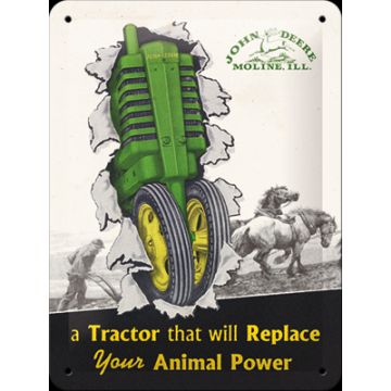 Targa in lamiera Tractor Power da 15 x 20 cm MCN000026267