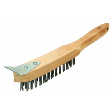 Heavy duty wire brush with scraper MCXFA2313