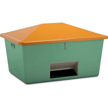 Grit container 1500 l, green/orange with chute CEM-7444