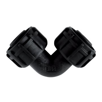 90° elbow, with union nuts for Cem. Blue CEM-8732