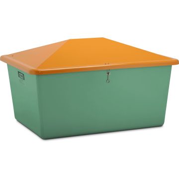Contenitore per graniglia 1500 l, verde/arancione senza scivolo CEM-7443