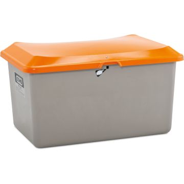 GRP Grit container Plus3, 400 l, grey/orange, without chute CEM-10569