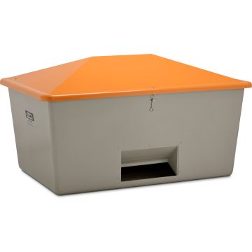 Grit box, with chute 2200 l, grey CEM-7440