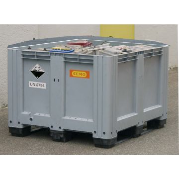 Battery disposal box 610 L, grey **** CEM-8322