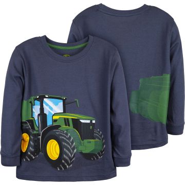 Sweatshirt für Kleinkinder mit von der Vorderseite zur Seite verlaufendem Traktor MCPB4T339B