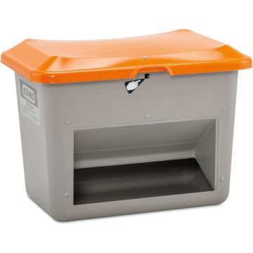 GRP Grit container Plus3, 200 l, grey/orange, with chute CEM-10566