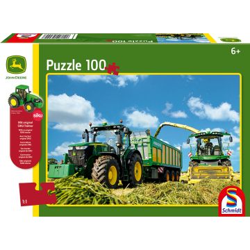 Puzzle + SIKU Traktor „Traktor 7310R und Feldhäcksler“ MCP560440000