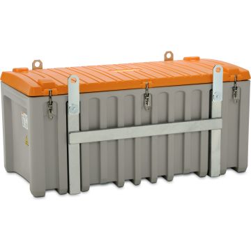 CEMbox 750 l, pour utilisation avec des grues, gris/orange, avec porte latérale 50 x 45cm CEM-10338