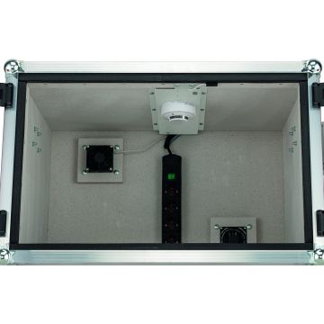 Armoire de charge de batterie PREMIUM avec alarme, coupure de courant en cas de dégagement de fumée, détecteur de fumée avec sortie flottante pour signal d'alarme CEM-11343