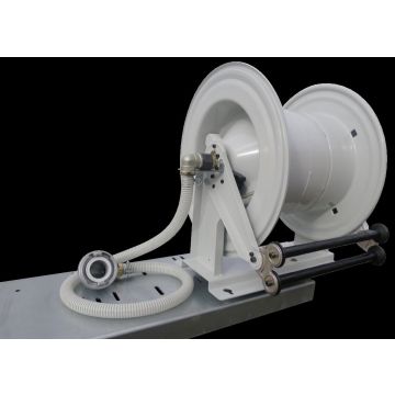 automatic hose clasp with spring-loaded retraction, painted steel, swivelling CEM-10862